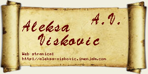 Aleksa Višković vizit kartica